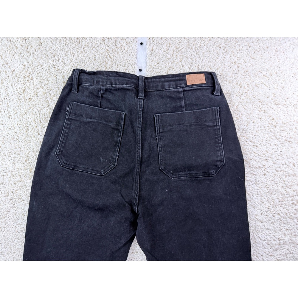 Judy Blue Jogger Jeans Women 11/30 Black Excellent High Rise Drawstring Denim - Picture 7 of 12
